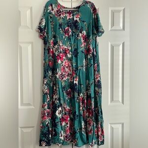 Roaman’s maxi dress with flutter sleeves and v-neck